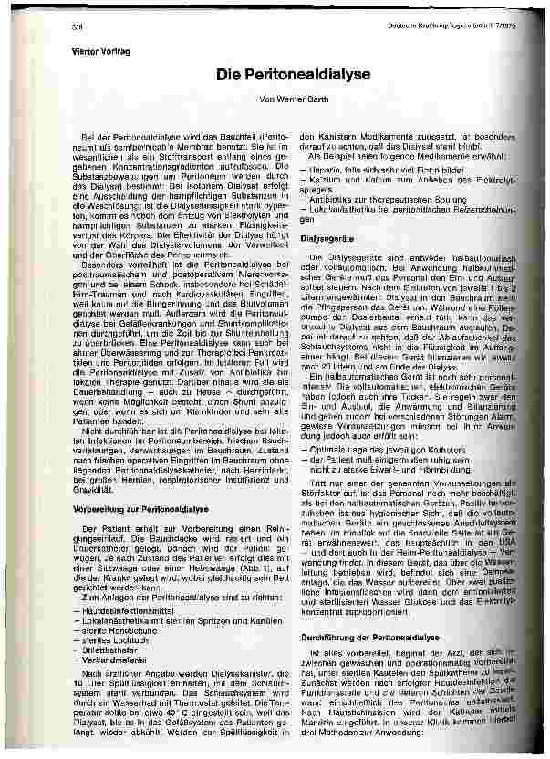 Vorschauseite 1: Die Peritonealdialyse