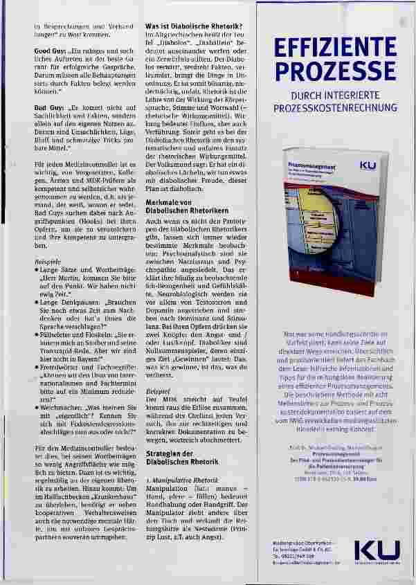 Vorschauseite 2: Diabolische Rhetorik im Medizincontrolling