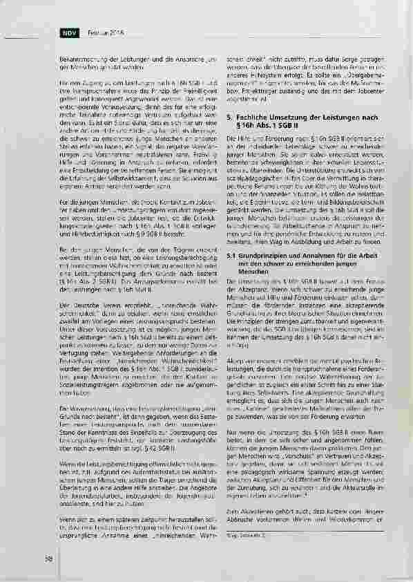 Vorschauseite 4: Empfehlungen des Deutschen Vereins zur Umsetzung des §16h SGB II Förderung schwer zu erreichender junger Menschen