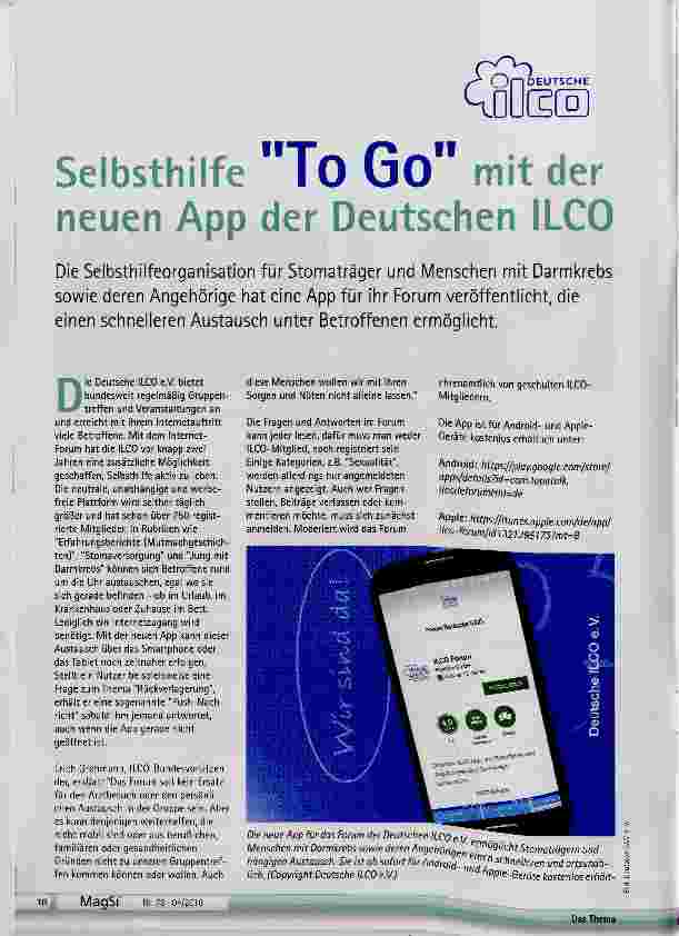Vorschauseite 1: Selbsthilfe To Go mit der neuen App der Deutschen ILCO