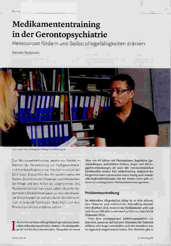 Vorschauseite 1: Medikamententraining in der Gerontopsychiatrie