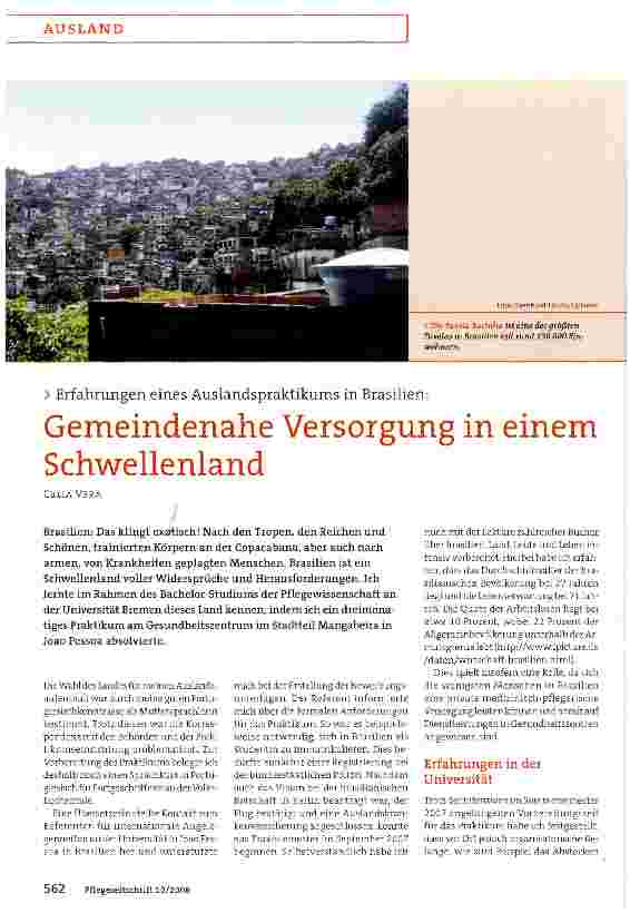 Vorschauseite 1: Gemeindenahe Versorgung in einem Schwellenland