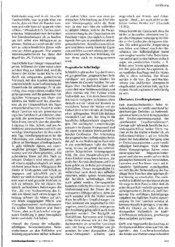 Vorschauseite 3: Mahlzeit und guten Appetit! Der Essalltag von Familien berufstätiger Mütter