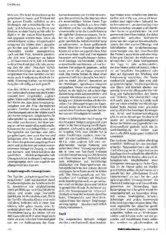 Vorschauseite 4: Mahlzeit und guten Appetit! Der Essalltag von Familien berufstätiger Mütter