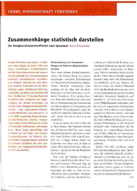 Vorschauseite 1: Zusammenhänge statistisch darstellen