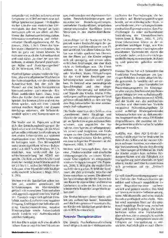 Vorschauseite 4: Ein Plädoyer für mehr Lange-WeileADHS bei Kleinkindern aus medizinischer und psychotherapeutischer Sicht