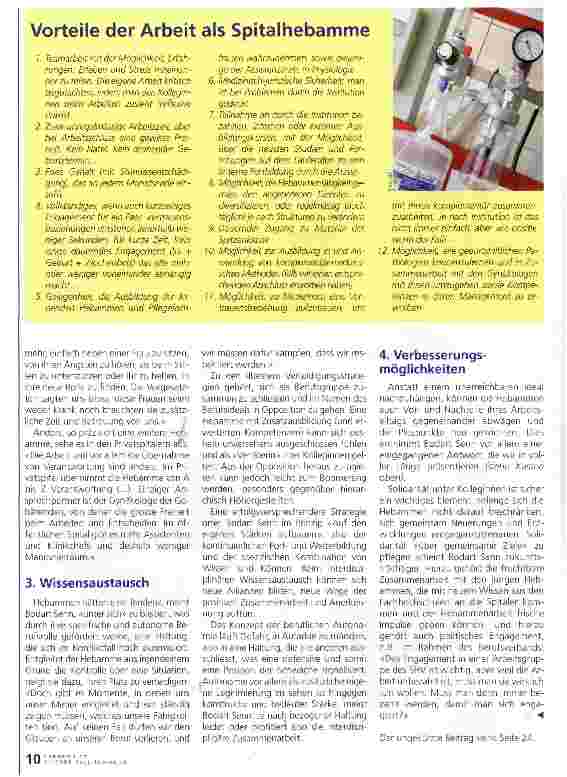 Vorschauseite 2: Befindlichkeit der Spitalhebammen