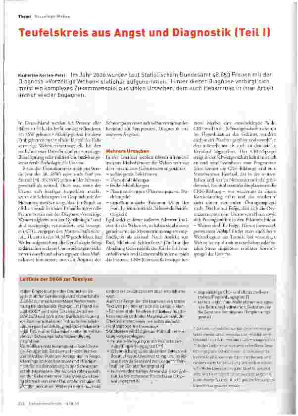Vorschauseite 1: Teufelskreis aus Angst und Diagnostik (Teil I)
