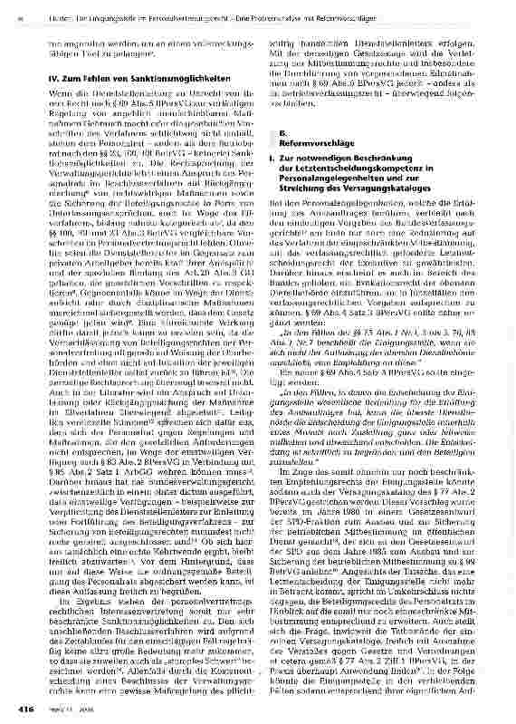 Vorschauseite 3: Die Einigungsstelle im Personalvertretungsrecht - Eine Problemanalyse mit Reformvorschlägen