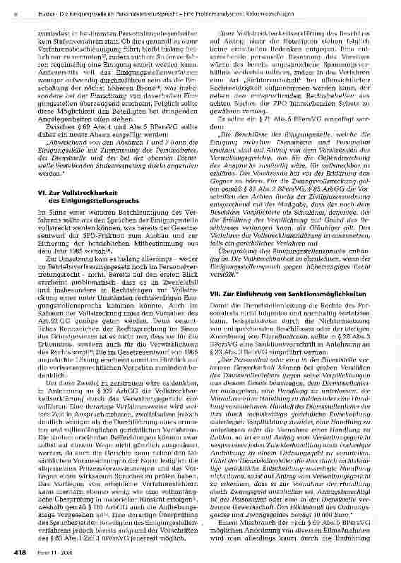 Vorschauseite 5: Die Einigungsstelle im Personalvertretungsrecht - Eine Problemanalyse mit Reformvorschlägen