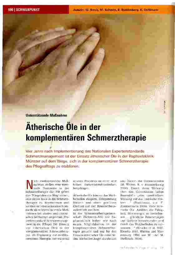 Vorschauseite 1: Ätherische Ole in der komplementären Schmerztherapie