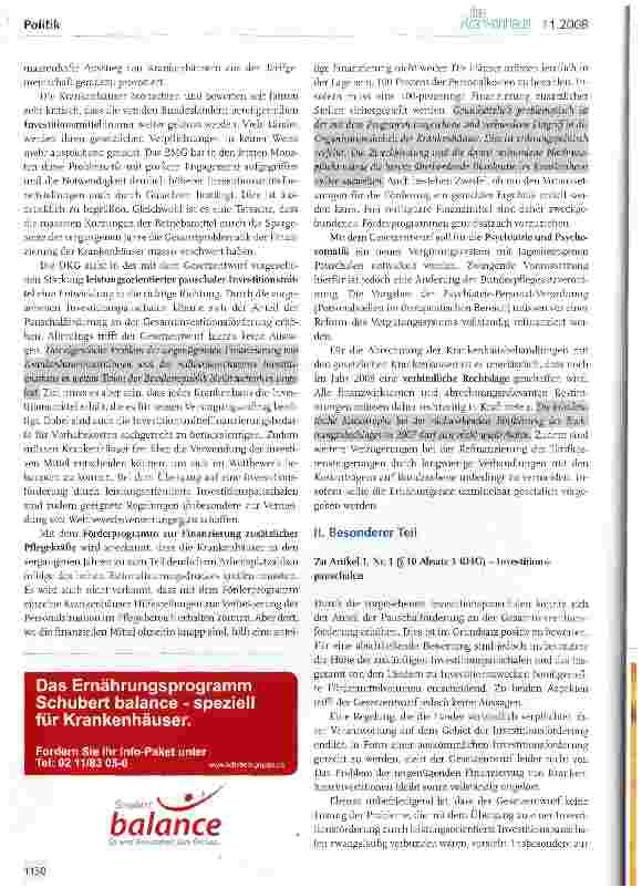 Vorschauseite 3: Zukunft der Krankenhausfinanzierung