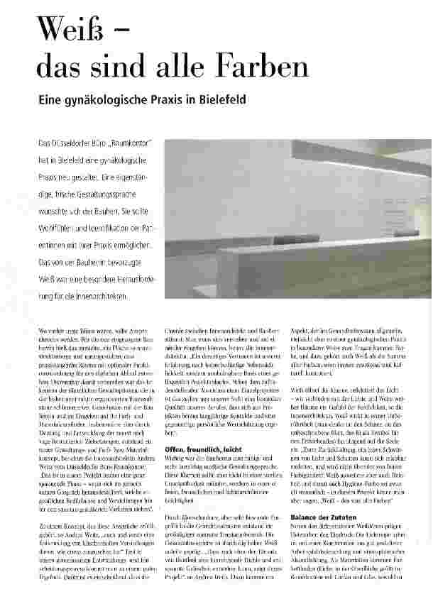 Vorschauseite 1: Weißdas sind alle FarbenEine gynäkologische Praxis in Bielefeld