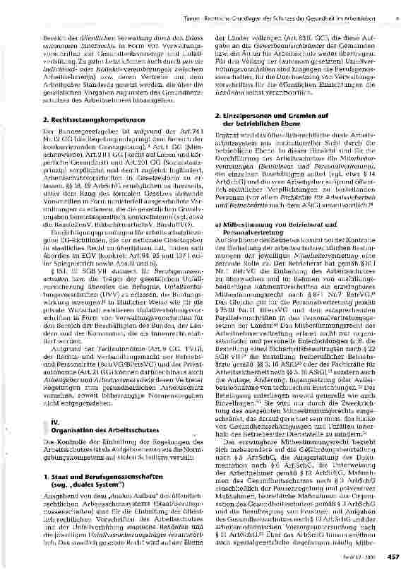 Vorschauseite 3: Rechtliche Grundlagen des Schutzes der Gesundheit im Arbeitsleben