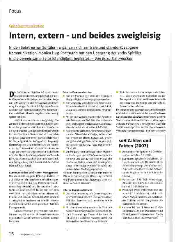Vorschauseite 1: Intern, extern - und beides zweigleisig
