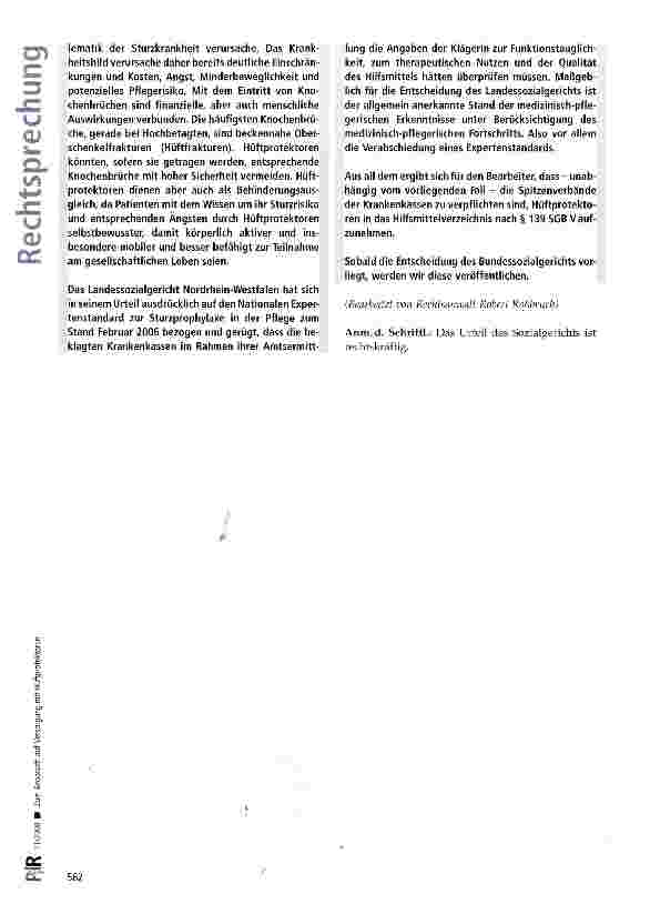 Vorschauseite 4: Zum Anspruch auf Versorgung mit Hüftprotektoren