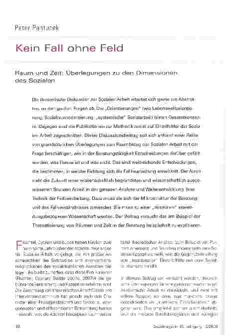Vorschauseite 1: Kein Fall ohne FeldRaum und Zeit: Überlegungen zu den Dimensionen des Sozialen