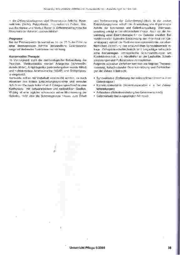 Vorschauseite 5: Rheumatoide Arthritis und Psoriasisarthritis Auswirkungen auf den Fuß