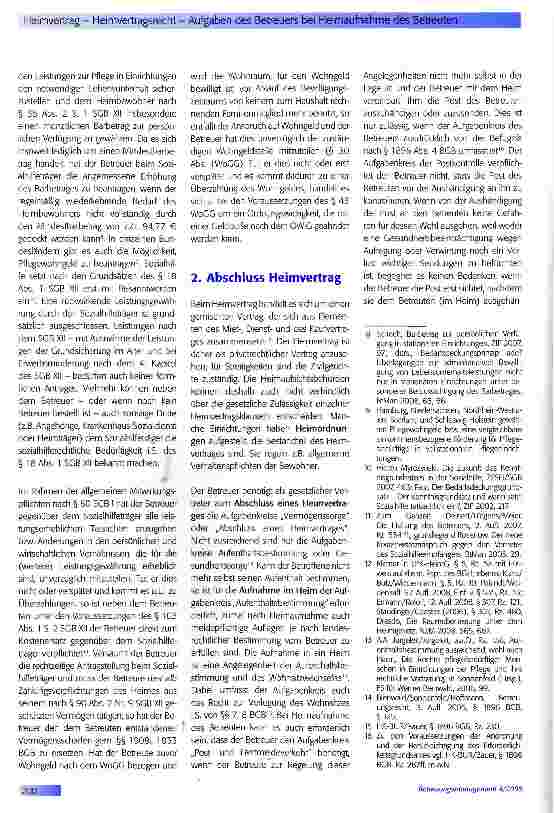 Vorschauseite 2: Heimvertrag - Heimvertragsrecht - Aufgaben des Betreuers bei Heimaufnahme des Betreuten