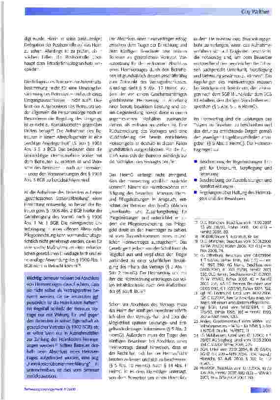 Vorschauseite 3: Heimvertrag - Heimvertragsrecht - Aufgaben des Betreuers bei Heimaufnahme des Betreuten