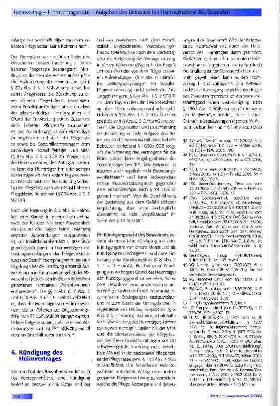 Vorschauseite 6: Heimvertrag - Heimvertragsrecht - Aufgaben des Betreuers bei Heimaufnahme des Betreuten