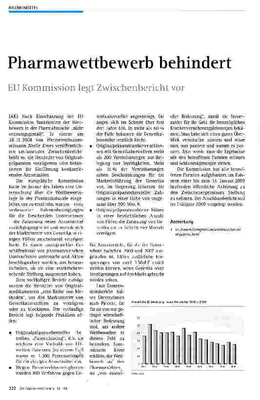 Vorschauseite 1: Pharmawettbewerb behindert