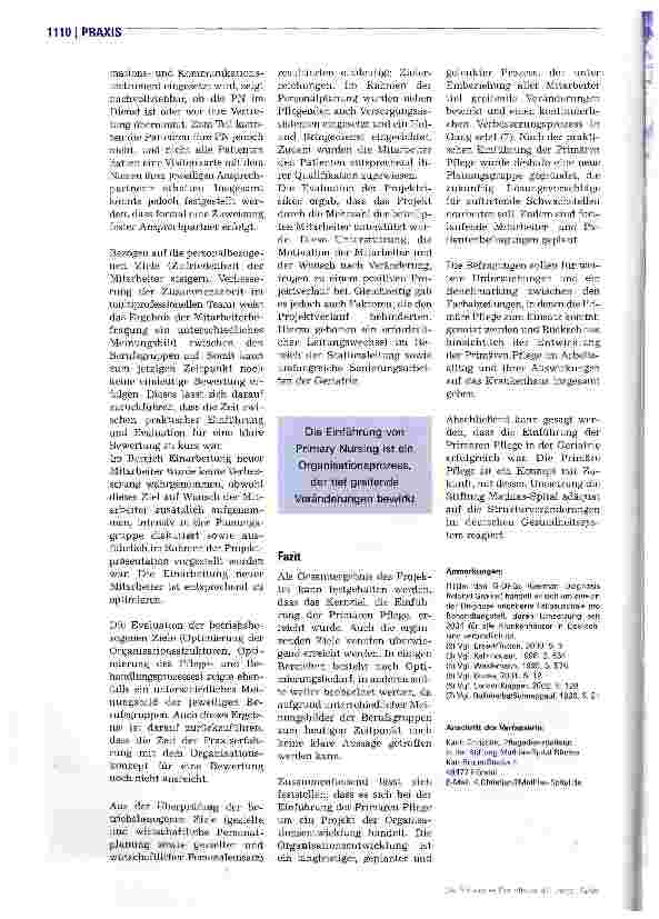 Vorschauseite 6: Primary Nursing in einer geriatrischen Abteilung