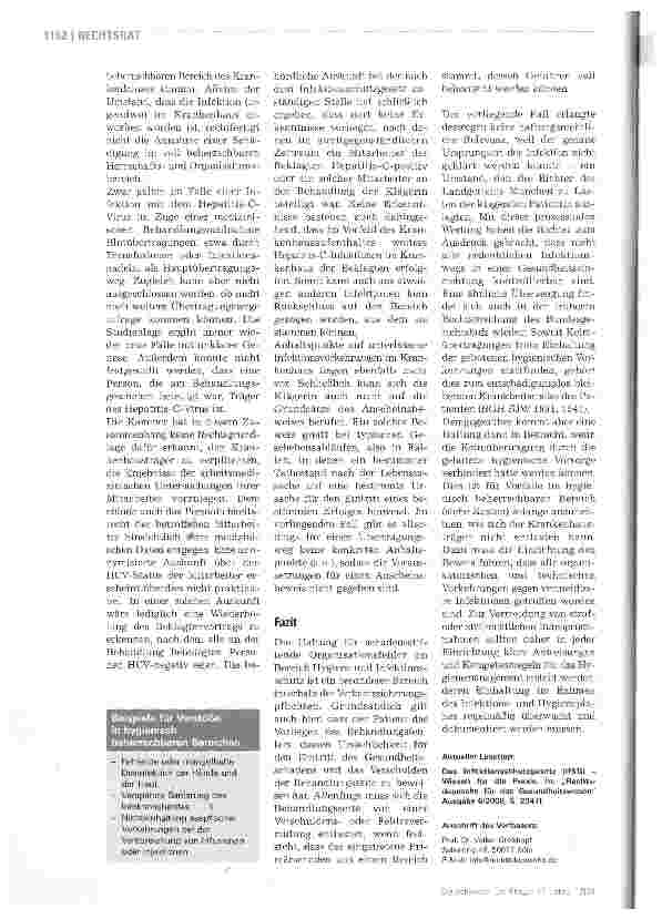 Vorschauseite 3: Schadensersatz wegen einer Hepatitis-C-Infektion?