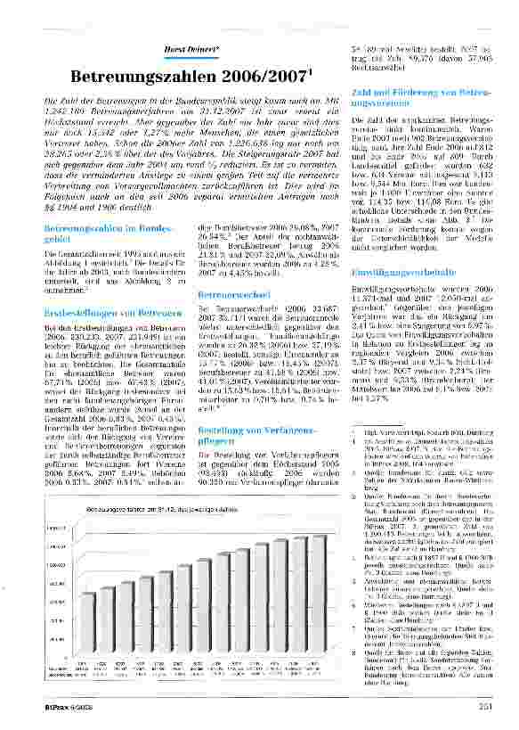 Vorschauseite 1: Betreuungszahlen 2006/2007