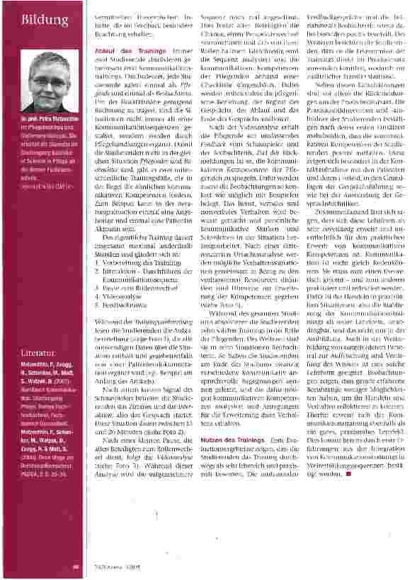 Vorschauseite 3: Neue LernmöglichkeitFeedback vom «Patienten»