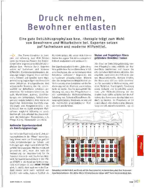 Vorschauseite 1: Druck nehmen, Bewohner entlasten