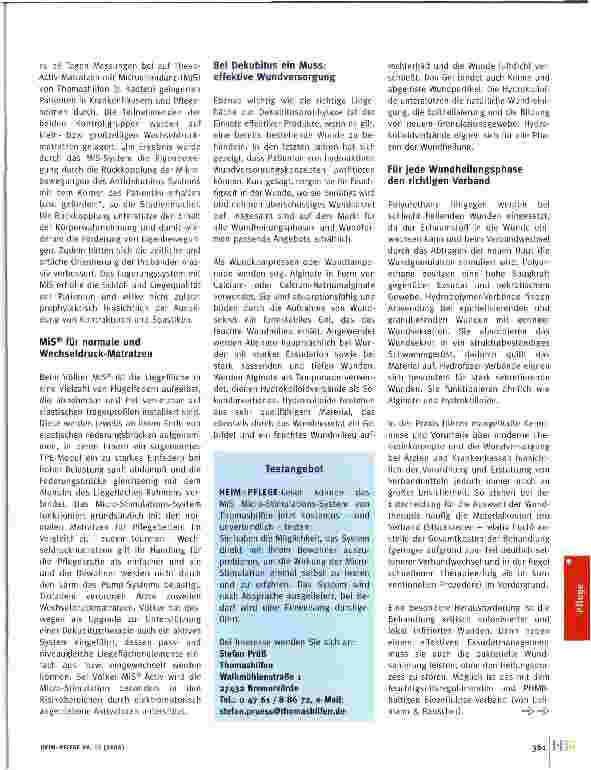 Vorschauseite 3: Druck nehmen, Bewohner entlasten