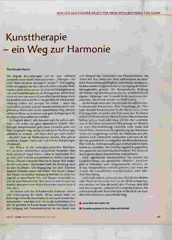 Vorschauseite 1: Kunsttherapie ein Weg zur Harmonie