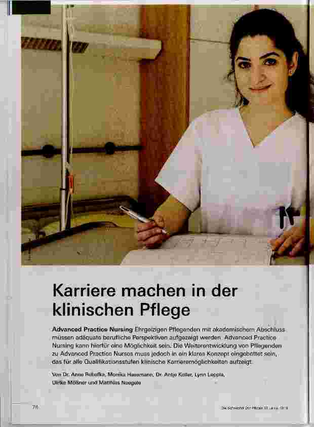 Vorschauseite 1: Karriere machen in der klinischen Pflege