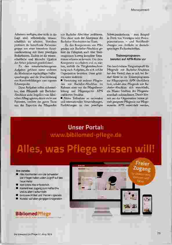 Vorschauseite 4: Karriere machen in der klinischen Pflege