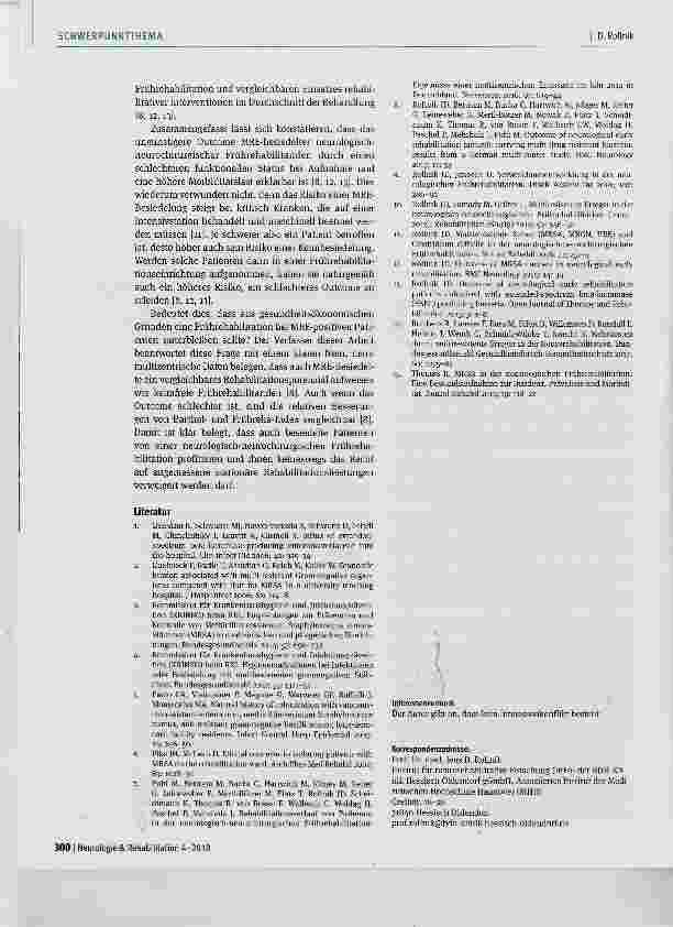 Vorschauseite 3: Einfluss einer Besiedelung mit multiresistenten Erregern (MRE) auf das Outcome neurologischer Rehabilitanden