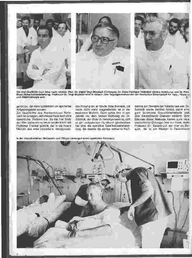 Vorschauseite 2: Die Thorax-chirurgische Spezialklinik Heidelberg-Rohrbach Die Entwicklung der Klinik Gespräch mit Prof.Dr. Vogt-Moykopf