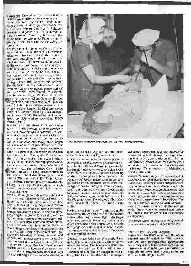 Vorschauseite 3: Die Thorax-chirurgische Spezialklinik Heidelberg-Rohrbach Die Entwicklung der Klinik Gespräch mit Prof.Dr. Vogt-Moykopf