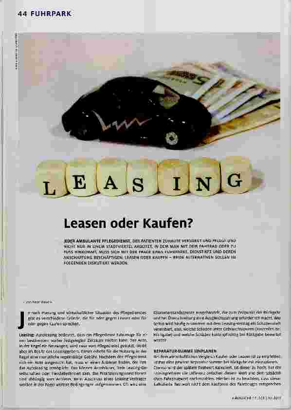 Vorschauseite 1: Leasen oder Kaufen?