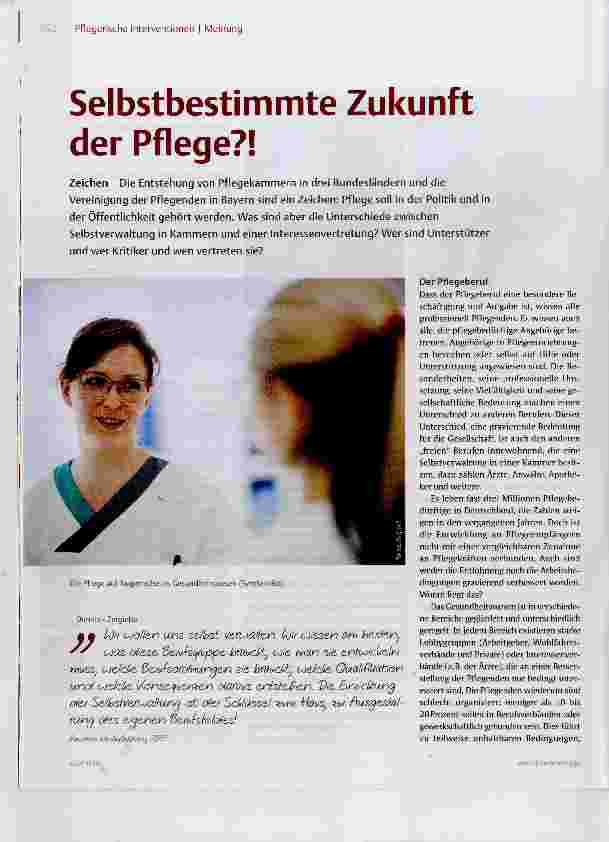 Vorschauseite 1: Selbstbestimmte Zukunft der Pflege?!