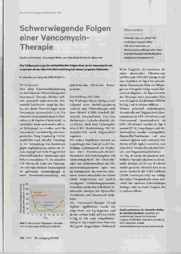 Vorschauseite 1: Schwerwiegende Folgen einer Vancomycin-Therapie