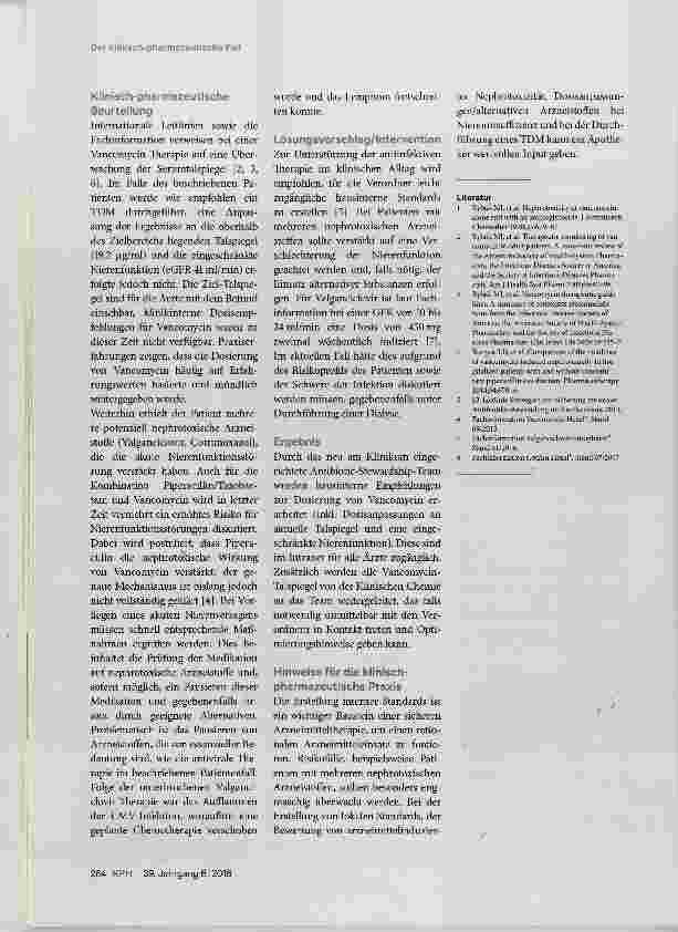 Vorschauseite 2: Schwerwiegende Folgen einer Vancomycin-Therapie