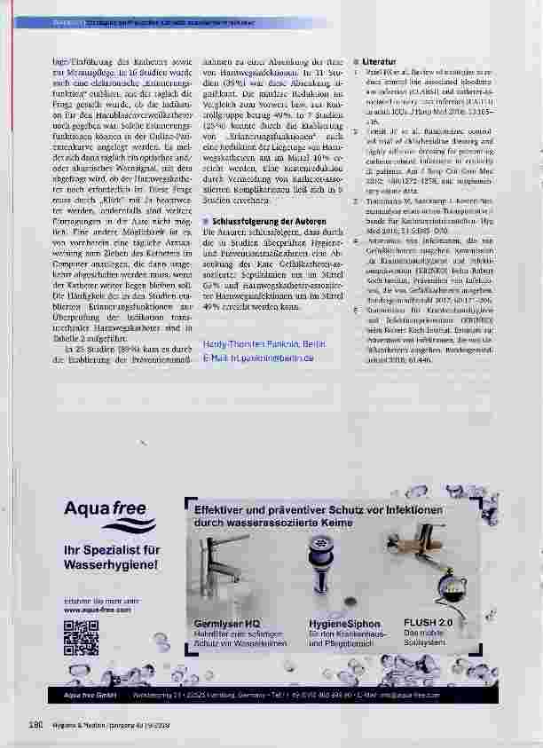 Vorschauseite 3: Neue Strategien zur Prävention Katheter-assoziierter Infektionen: Zentrale Venenkatheter und transurethrale Harnblasenkatheter