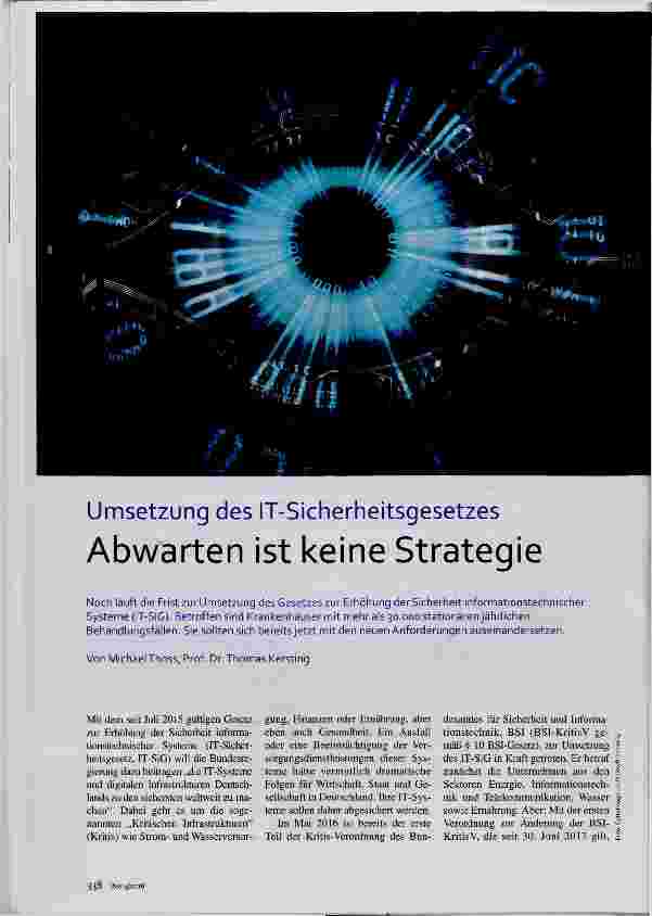 Vorschauseite 1: Abwarten ist keine Strategie