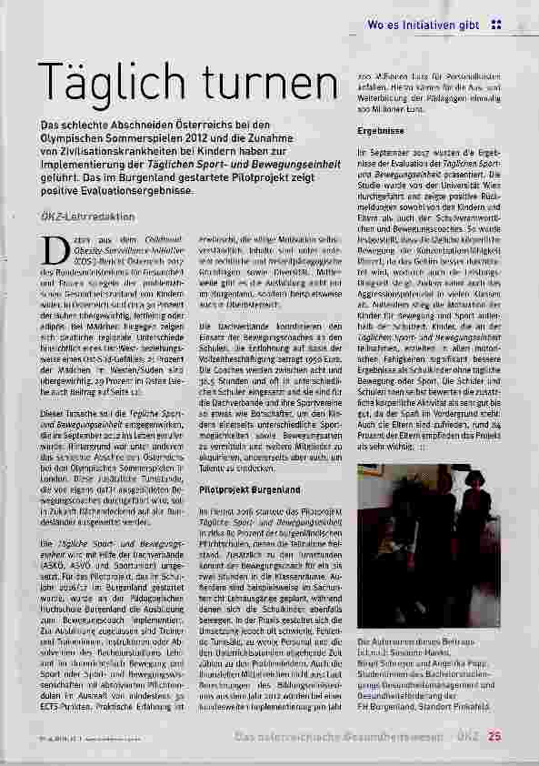 Vorschauseite 1: Täglich turnen