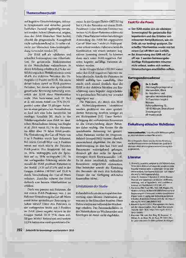 Vorschauseite 5: Präoperative Identifikation mithilfe des Identification of Seniors at Risk?