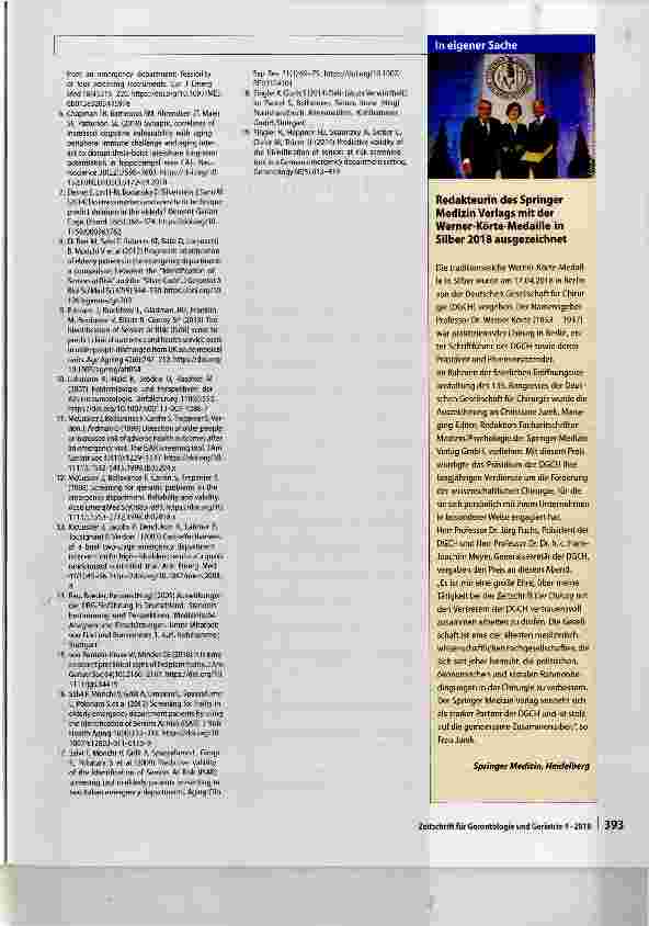 Vorschauseite 6: Präoperative Identifikation mithilfe des Identification of Seniors at Risk?