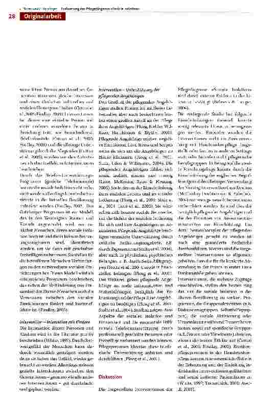 Vorschauseite 4: Evaluierung von Interventionen aufgrund der Pflegediagnose «Soziale Isolation» und Anwendung der Methode Evidence based Nursing