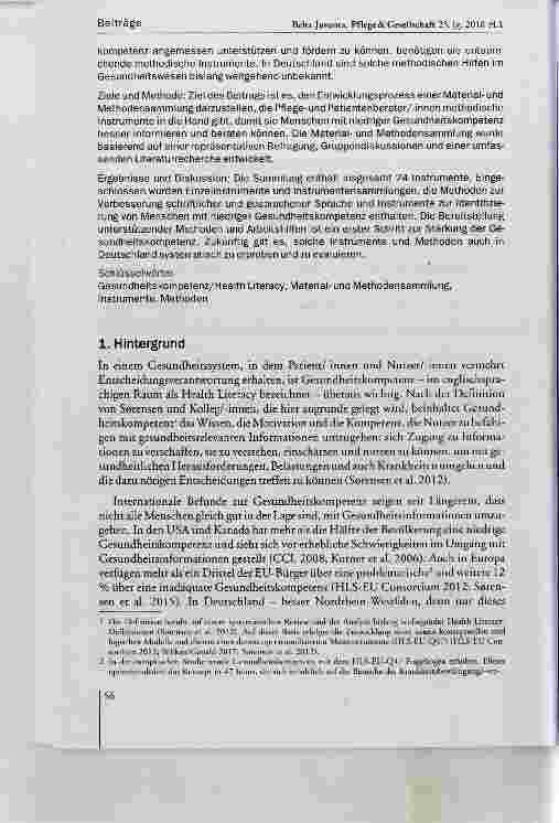 Vorschauseite 2: Stärkung der Gesundheitskompetenz Entwickiung einer Materiaiund Methodensammlung für die Pfiegeund Patientenberatung