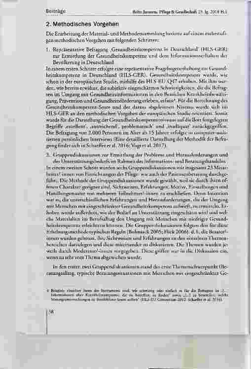 Vorschauseite 4: Stärkung der Gesundheitskompetenz Entwickiung einer Materiaiund Methodensammlung für die Pfiegeund Patientenberatung